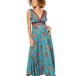 Kleid In Grün/ Hellbraun