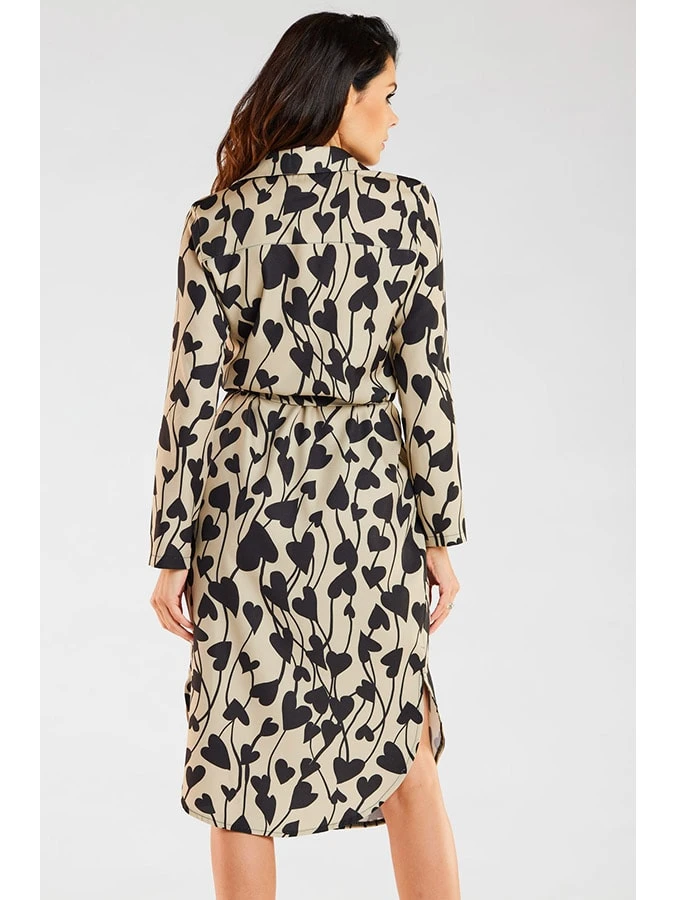 Kleid In Beige/ Schwarz 4 Kleid In Beige/ Schwarz – Bild 2