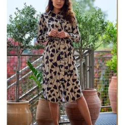 Kleid In Beige/ Schwarz 9 Kleid In Beige/ Schwarz -Angebote Zart Stil Store awama kleid in beige schwarz 3