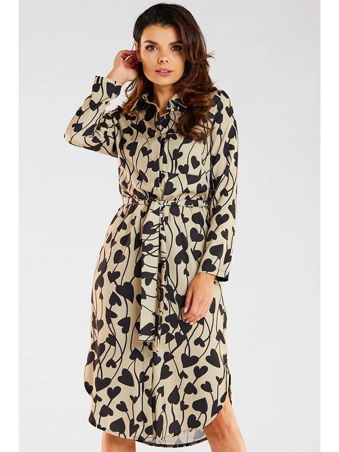 Kleid In Beige/ Schwarz 3 Kleid In Beige/ Schwarz