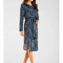 Kleid In Braun/ Blau 8 Kleid In Braun/ Blau -Angebote Zart Stil Store awama kleid in braun blau 2