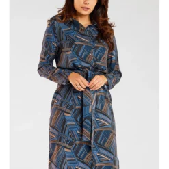 Kleid In Braun/ Blau