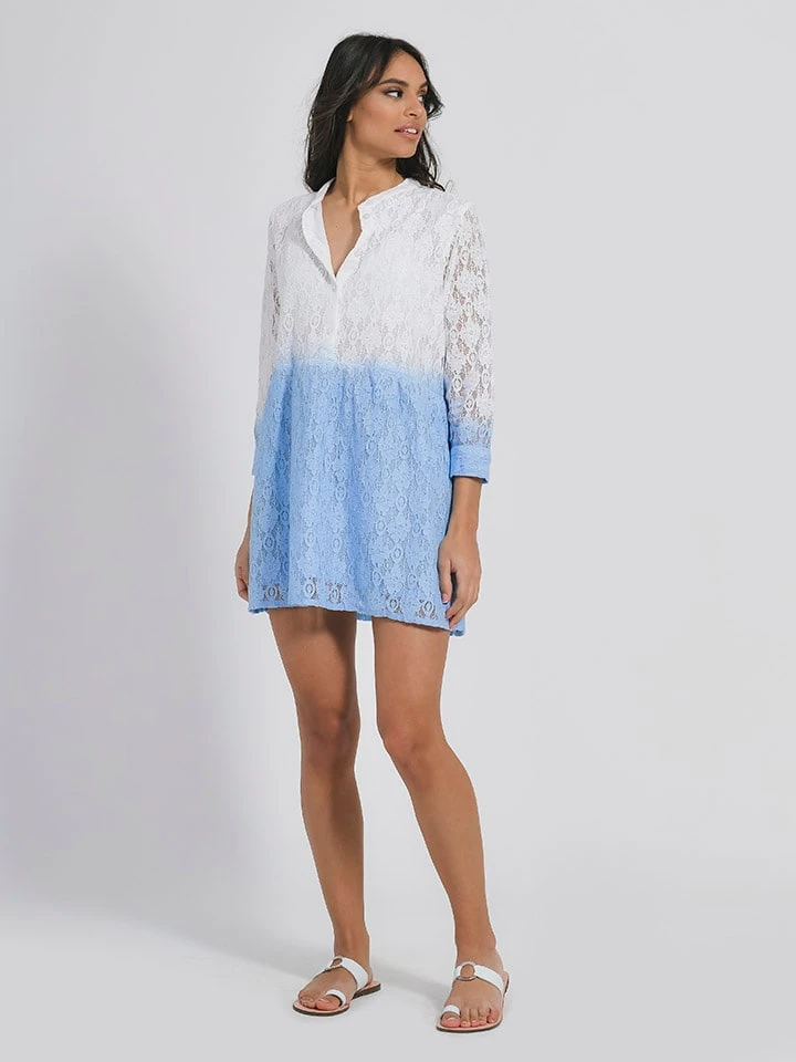 Kleid In Hellblau/ Weiß 4 Kleid In Hellblau/ Weiß – Bild 2