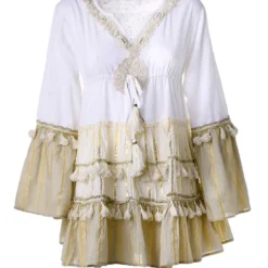 Kleid In Weiß/ Beige