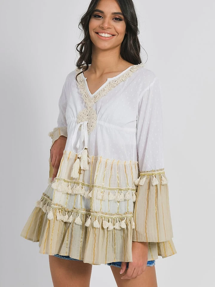 Kleid In Weiß/ Beige 6 Kleid In Weiß/ Beige – Bild 5