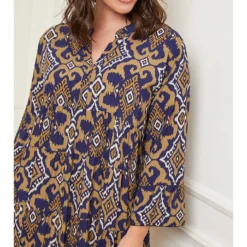 Kleid In Blau/ Beige -Angebote Zart Stil Store curvy lady kleid in blau beige 4