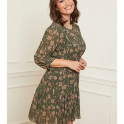 Kleid In Khaki/ Beige -Angebote Zart Stil Store curvy lady kleid in khaki beige 2