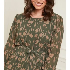 Kleid In Khaki/ Beige -Angebote Zart Stil Store curvy lady kleid in khaki beige 4