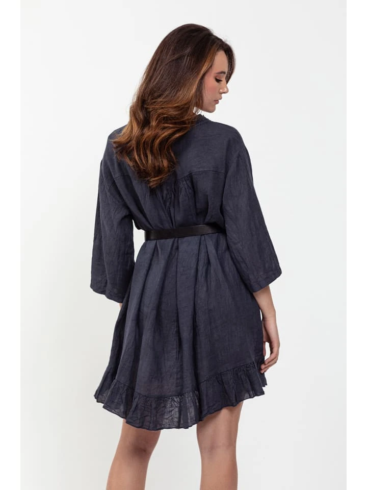 Leinen-Kleid "Eden" In Dunkelblau 4 Leinen-Kleid "Eden" In Dunkelblau – Bild 2