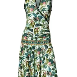 Heine Kleid In Grün/ Weiß