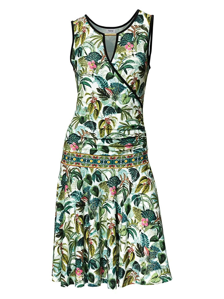 Heine Kleid In Grün/ Weiß 3 Heine Kleid In Grün/ Weiß