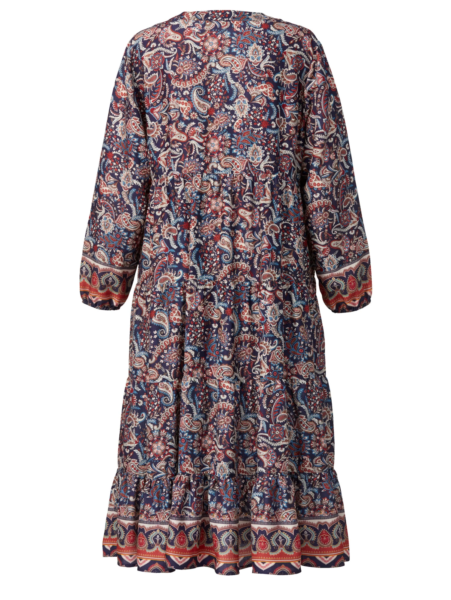 Web-Kleid In Marineblau, Beige, Rost 4 Web-Kleid In Marineblau, Beige, Rost – Bild 2