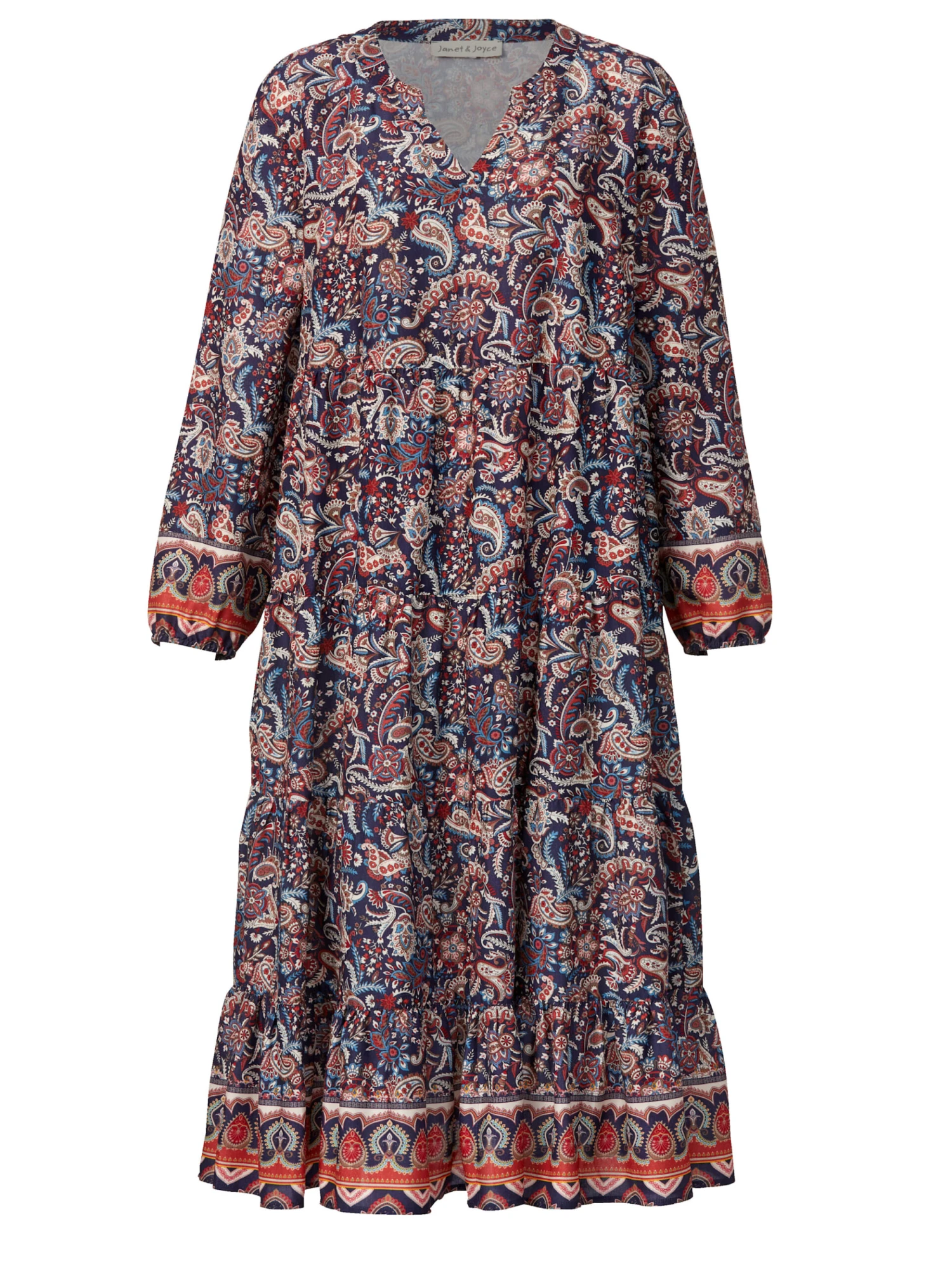 Web-Kleid In Marineblau, Beige, Rost 3 Web-Kleid In Marineblau, Beige, Rost