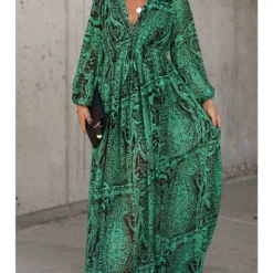 Kleid In Grün/ Schwarz