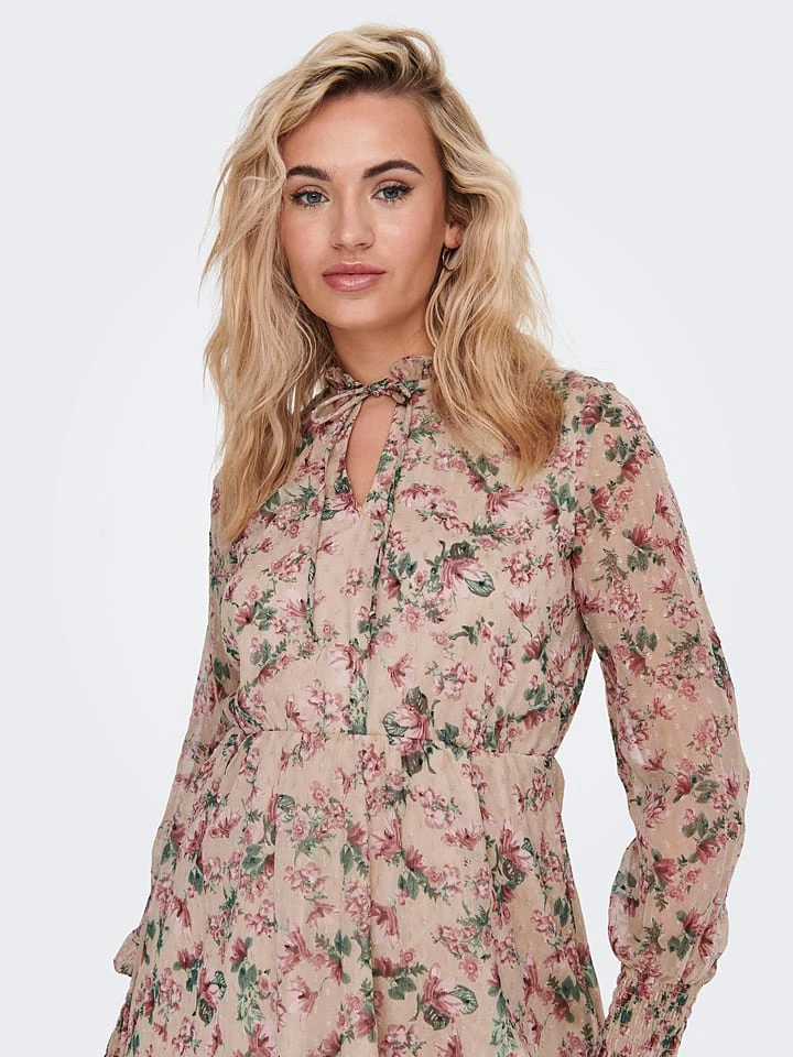 ONLY Kleid "Aida Elisa" In Beige/ Grün/ Rosa 4 ONLY Kleid "Aida Elisa" In Beige/ Grün/ Rosa – Bild 2