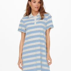 ONLY Kleid "May" In Weiß/ Hellblau