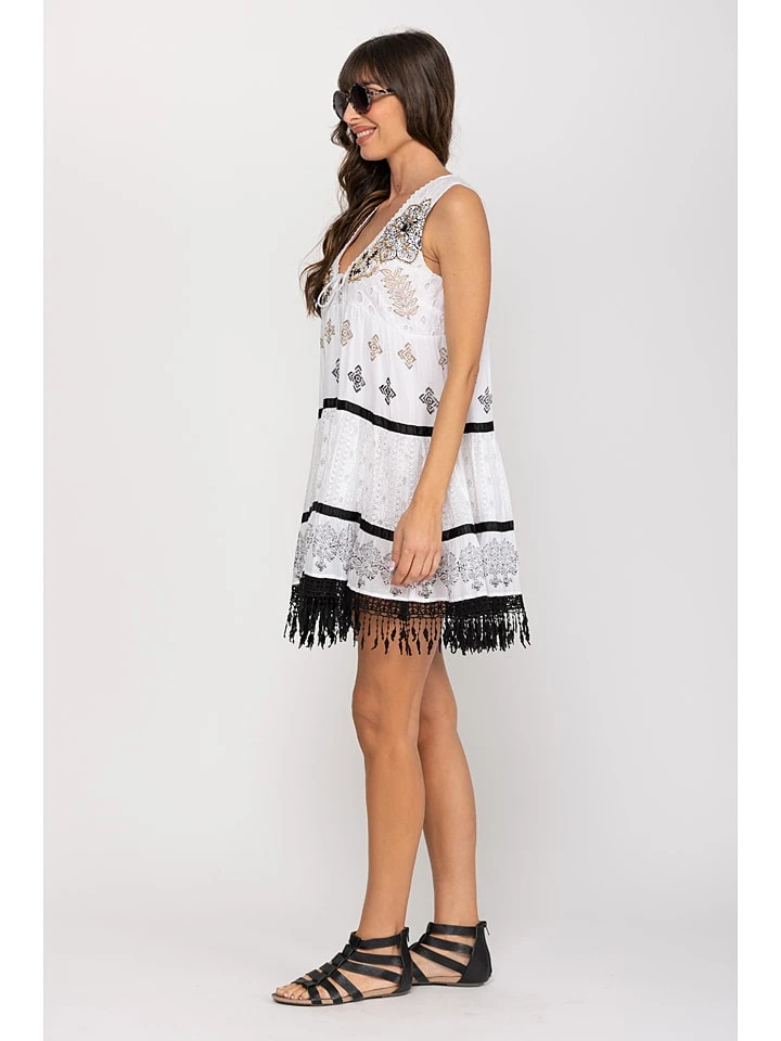 Kleid In Weiß/ Schwarz 4 Kleid In Weiß/ Schwarz – Bild 2