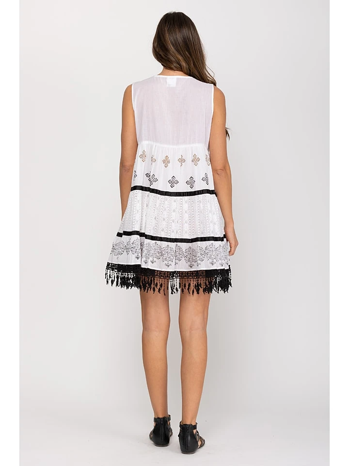 Kleid In Weiß/ Schwarz 5 Kleid In Weiß/ Schwarz – Bild 3