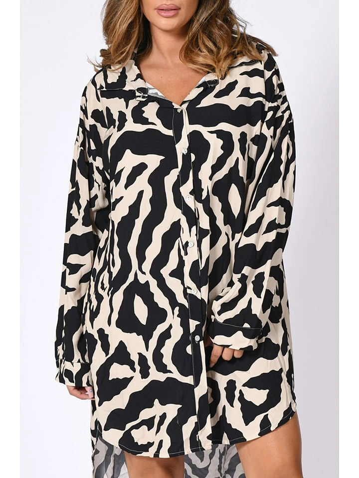 Kleid "Dabo" In Schwarz/ Sand 6 Kleid "Dabo" In Schwarz/ Sand – Bild 4