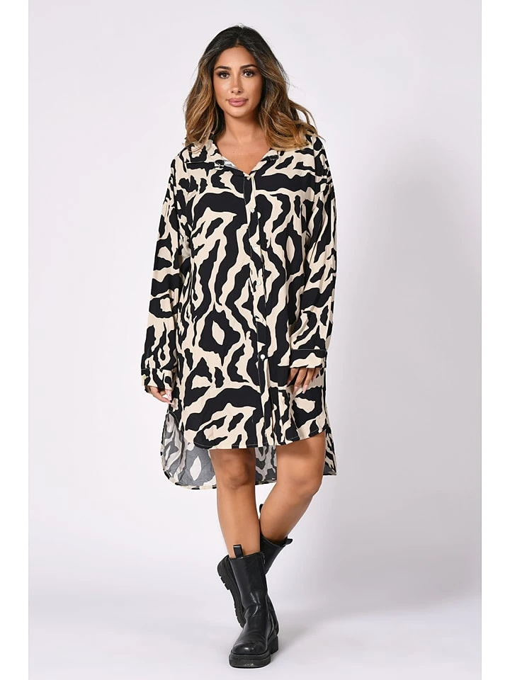 Kleid "Dabo" In Schwarz/ Sand 7 Kleid "Dabo" In Schwarz/ Sand – Bild 5