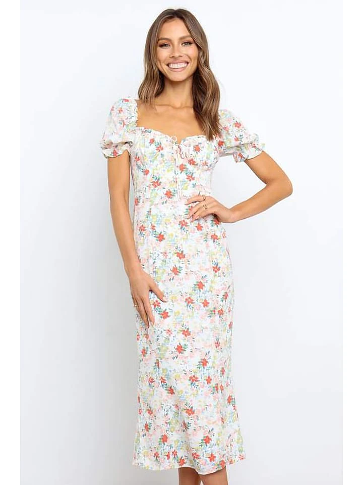 Kleid In Weiß/ Bunt 3 Kleid In Weiß/ Bunt