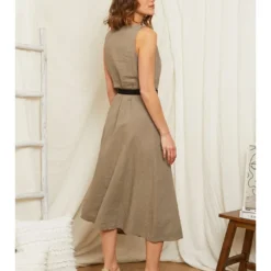 Leinen-Kleid In Taupe -Angebote Zart Stil Store rodier lin leinen kleid in taupe 2