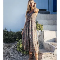 Kleid In Braun/ Bunt