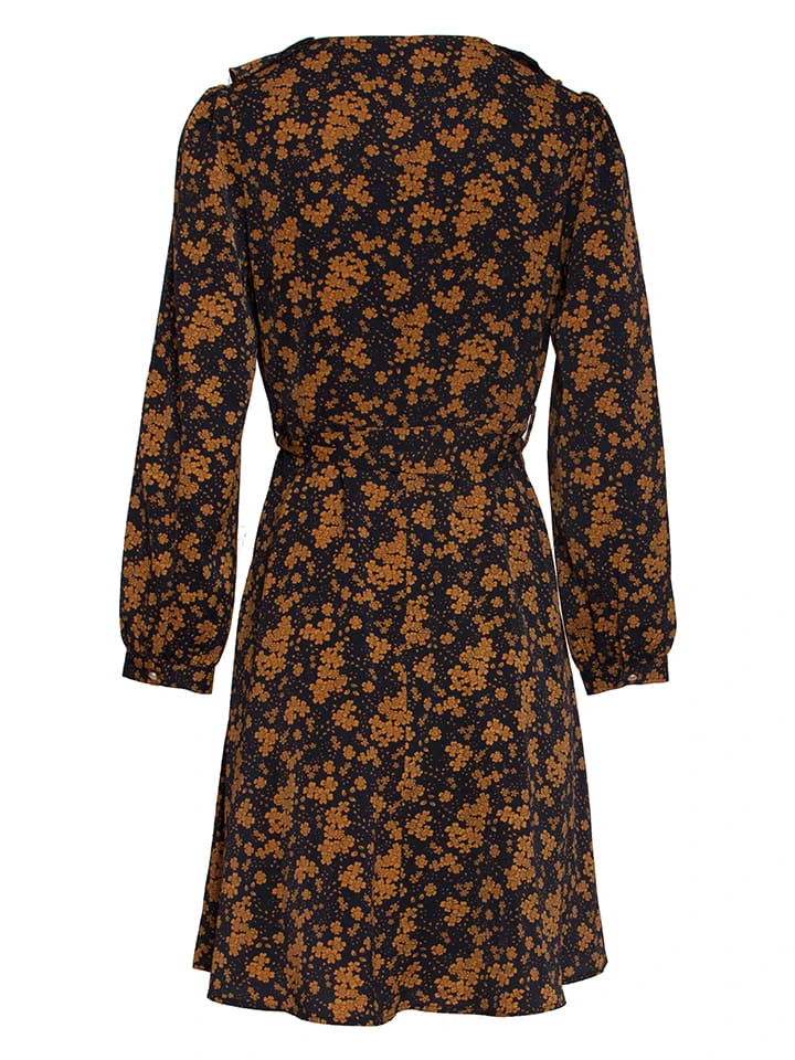 Kleid In Dunkelblau/ Braun 4 Kleid In Dunkelblau/ Braun – Bild 2