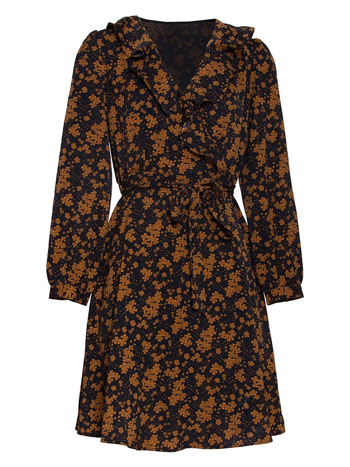 Kleid In Dunkelblau/ Braun 3 Kleid In Dunkelblau/ Braun
