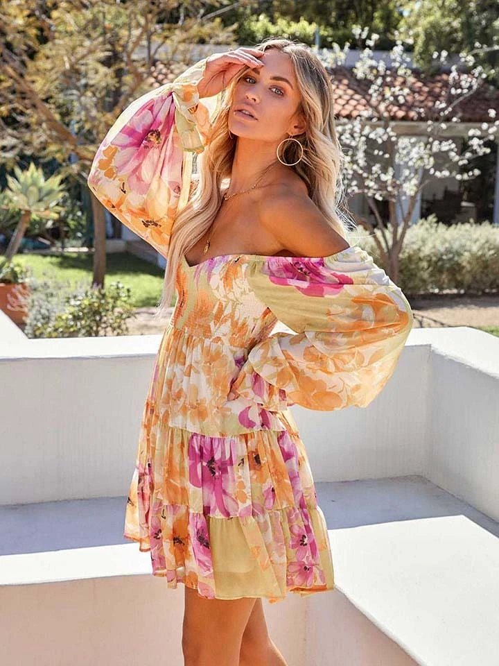 Kleid In Gelb/ Pink 5 Kleid In Gelb/ Pink – Bild 3