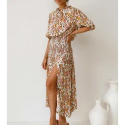 Kleid In Hellbraun/ Weiß 9 Kleid In Hellbraun/ Weiß -Angebote Zart Stil Store tina kleid in hellbraun weiss 3