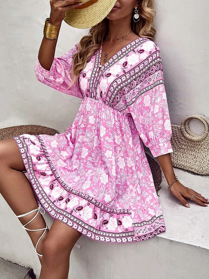 Kleid In Pink/ Weiß 5 Kleid In Pink/ Weiß – Bild 3