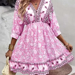 Kleid In Pink/ Weiß