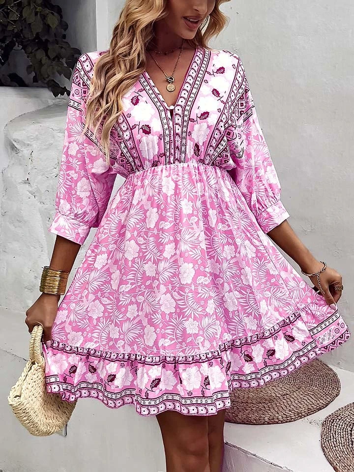 Kleid In Pink/ Weiß 3 Kleid In Pink/ Weiß