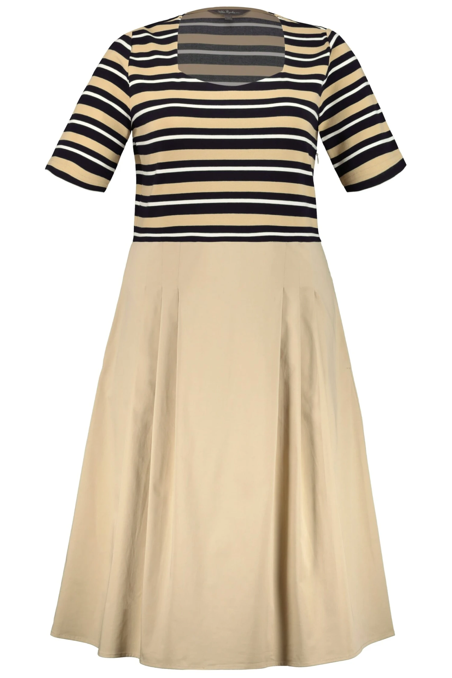 Ulla Popken Kleid Mit Carree-Ausschnitt Und Ringel In Lila 4 Ulla Popken Kleid Mit Carree-Ausschnitt Und Ringel In Lila – Bild 2